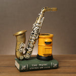 American Saxophone Resin Crafts Pen Container Ornaments Violin Storage Pen Container Office Home Decoration Wholesale