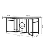 Moderner minimalistischer Esstisch, 158 x 76 x 75 cm, Design-Esstisch, einfach zu installieren, nicht klappbar, schwarze Metallbeine (Betonoptik)