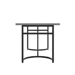 Moderner minimalistischer Esstisch, 158 x 76 x 75 cm, Design-Esstisch, einfach zu installieren, nicht klappbar, schwarze Metallbeine (Betonoptik)