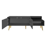 TREXM Modern Shoe Storage Bench with Hidden Storage and Upholstered Cushions for Bedside, Living Room and Entryway (Gray)