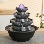 Home Running Water Ornaments Circulating Water Office Desktop From All Directions To Money Spin Rotation Small Crystal Ball Feng Shui Wheel