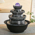 Home Running Water Ornaments Circulating Water Office Desktop From All Directions To Money Spin Rotation Small Crystal Ball Feng Shui Wheel