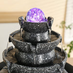 Home Running Water Ornaments Circulating Water Office Desktop From All Directions To Money Spin Rotation Small Crystal Ball Feng Shui Wheel