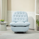 360° Swivel Recliner Adjustable Chair Chenille Glider Swivel Reclining Sofa Chair with Black Metal Round Base - Gray