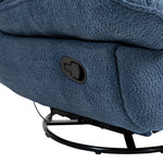 360° Swivel Recliner Adjustable Chair Chenille Glider Swivel Reclining Sofa Chair with Black Metal Round Base - Gray